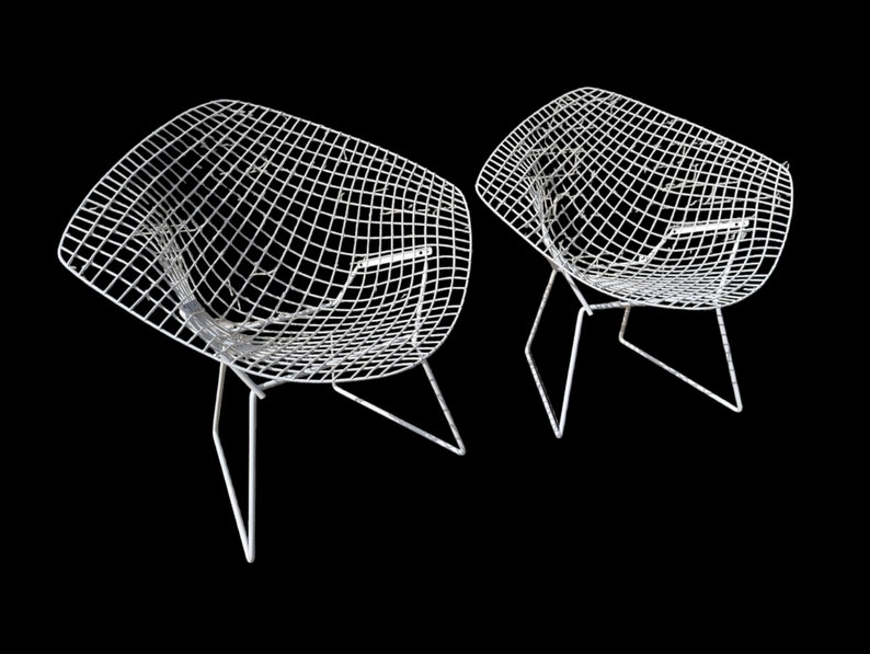 Mid Century Modern Bertoia Wire Diamond Chairs image 1