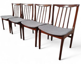 Mid Century English Modern Solid Teak Dining Chairs