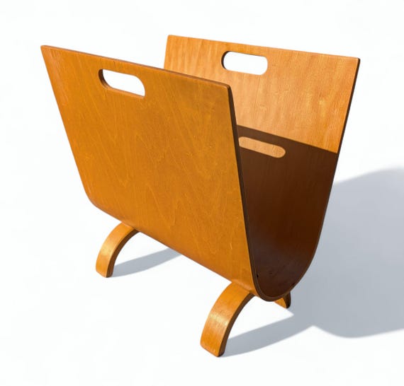 Vintage Mid Century Modern　ラック Mid Century Modern Alvar Aalto Bentwood Magazine Rack - Etsy