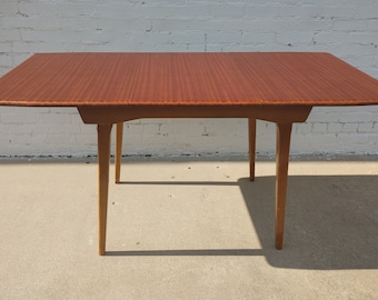 Mid Century Modern Teak Dining Table with Insert