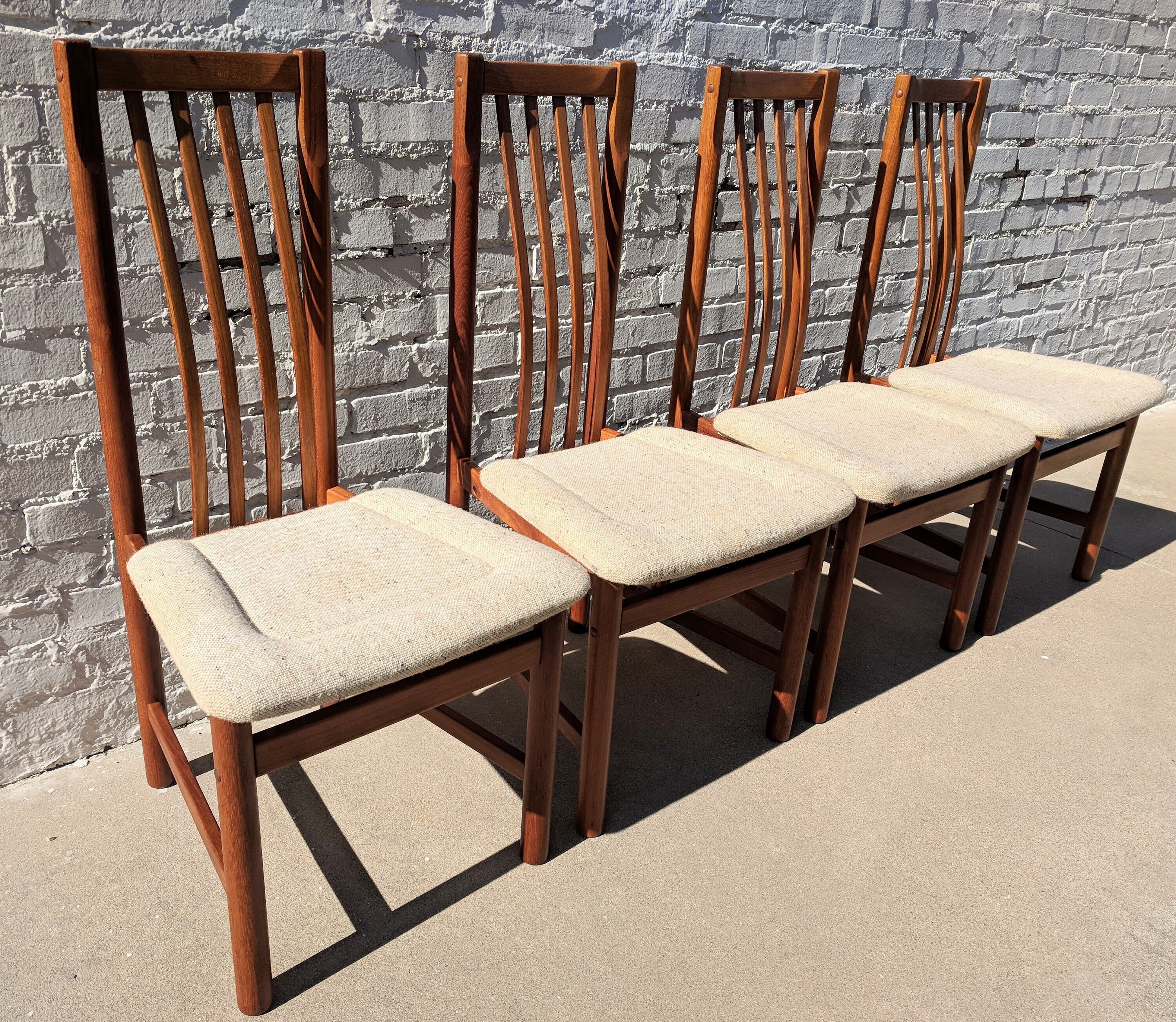 Mid Century Modern Danish D Scan Teak Dining Chairs Set of 4 Etsy