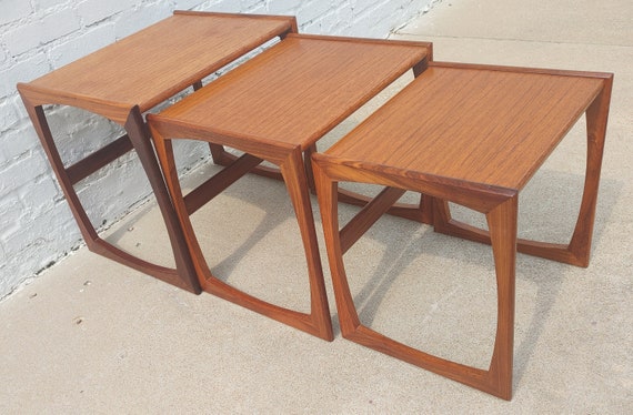 Teak outlet stacking tables