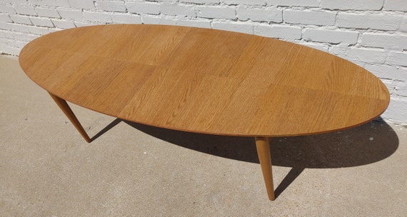 Mid Century Scandinavian Modern Oak Surfboard Coffee Table Etsy UK