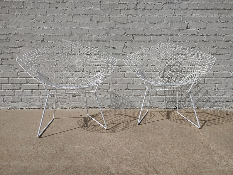Mid Century Modern Bertoia Wire Diamond Chairs image 2