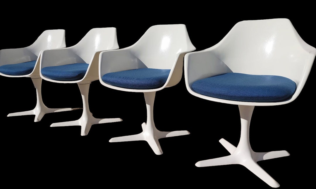 Mid Century Modern Burke Armed Tulip Chairs Etsy