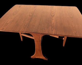 Mid Century English Modern Drop Leaf Dining Table