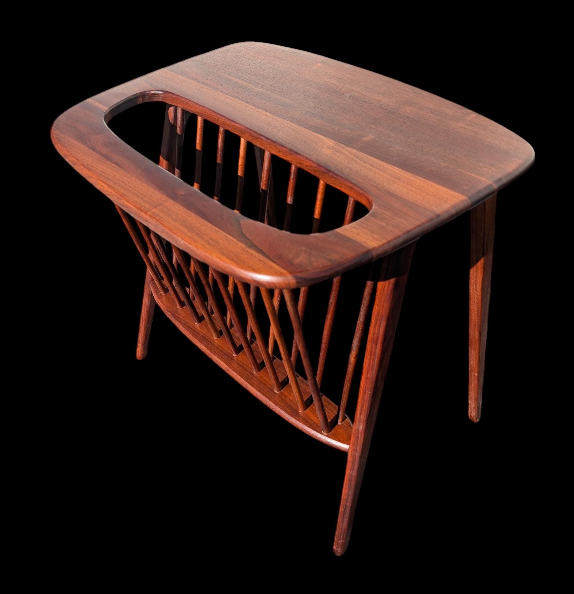 Arthur Sarnoff アンティーク Mid Century Modern Arthur Umanoff Solid Walnut Magazine Rack - Etsy