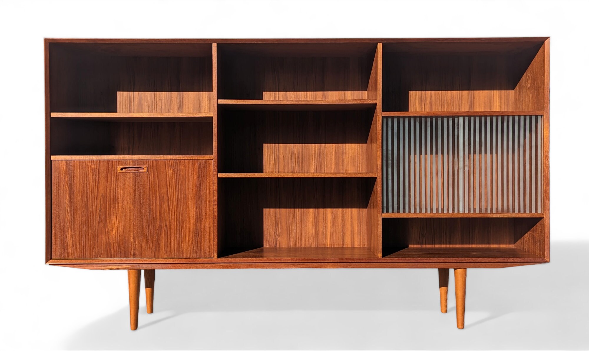Mid Century Danish Modern Teak Bookcase - Etsy