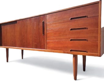 Mid Century Modern Swedish Teak Credenza Attributed to Troeds