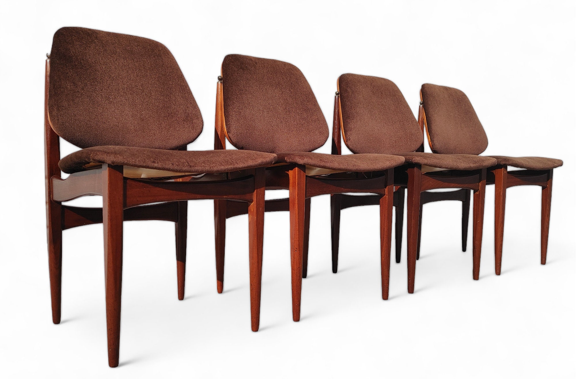 Modern teak on sale dining chairs
