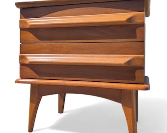 Mid Century Modern Walnut Nightstand by United