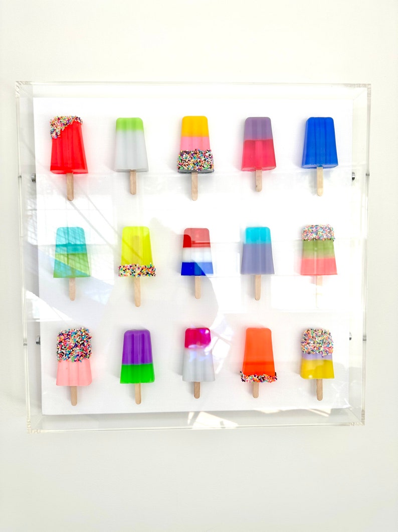 Resin Popsicle Wall Art Popsicle Painting Pop Art Popsicles Etsy