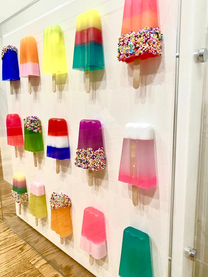 Resin Popsicle Wall Art Popsicle Painting Pop Art Popsicles Etsy