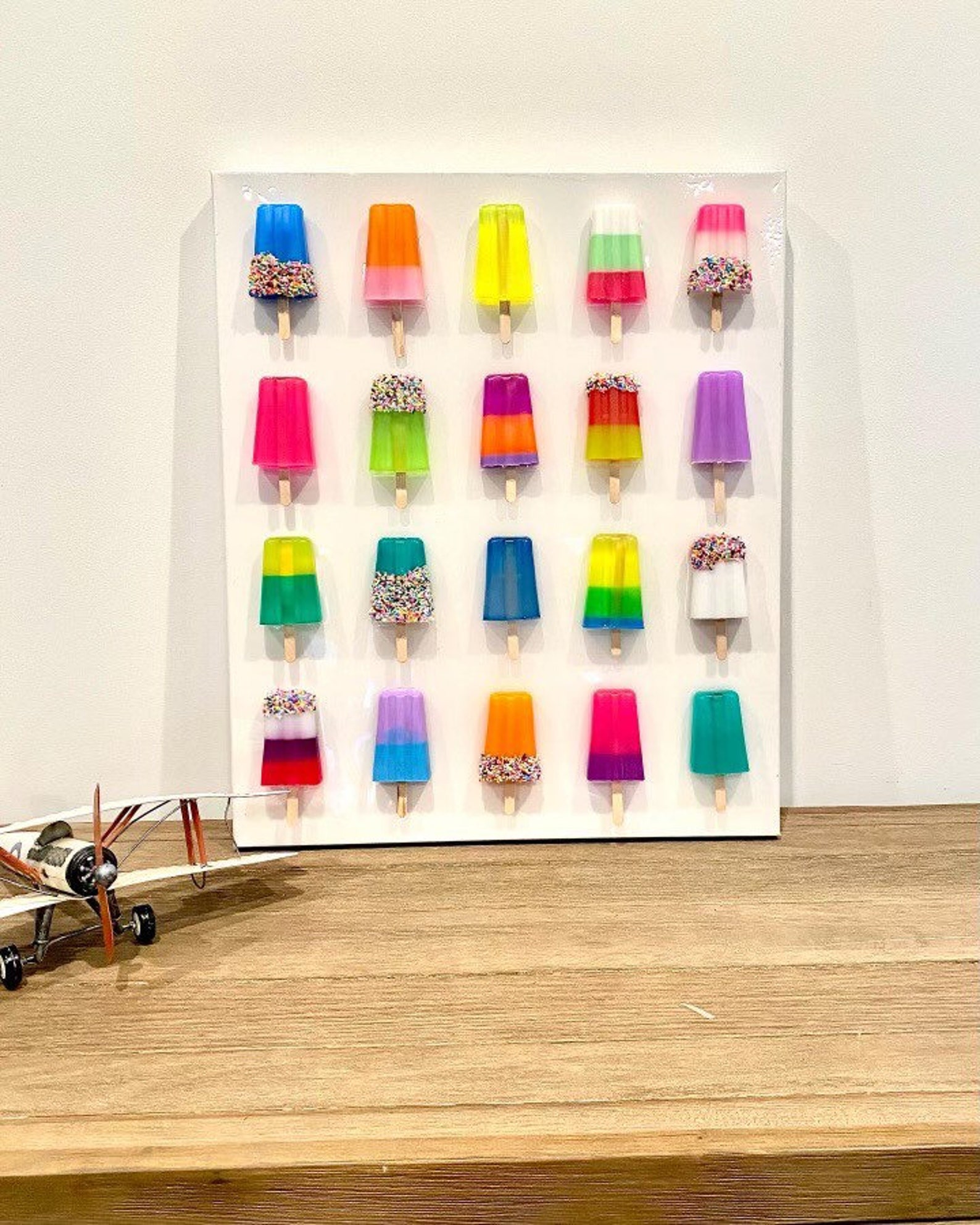 Resin Popsicle Wall Art Popsicle Painting Pop Art Popsicles Etsy