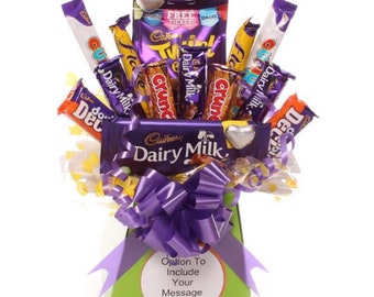 Personalised chocolate bouquet, chocolate bouquets, Sweet hamper, Cadbury chocolate bouquet ideal chocolate birthday gift
