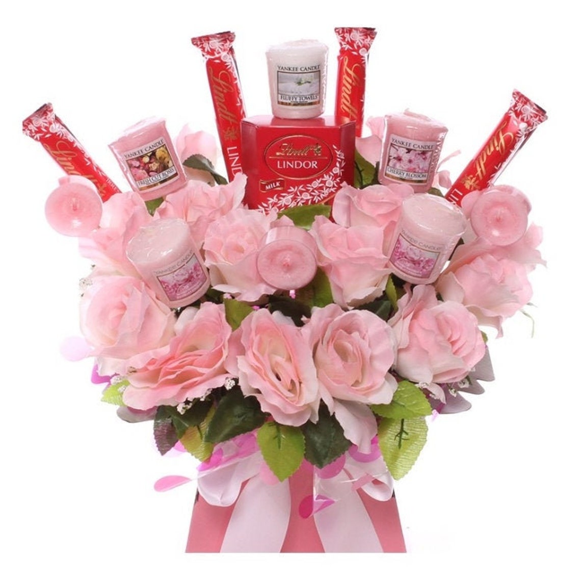 Yankee Candle and Lindor Chocolate Bouquet. Candle Gift Hamper Etsy
