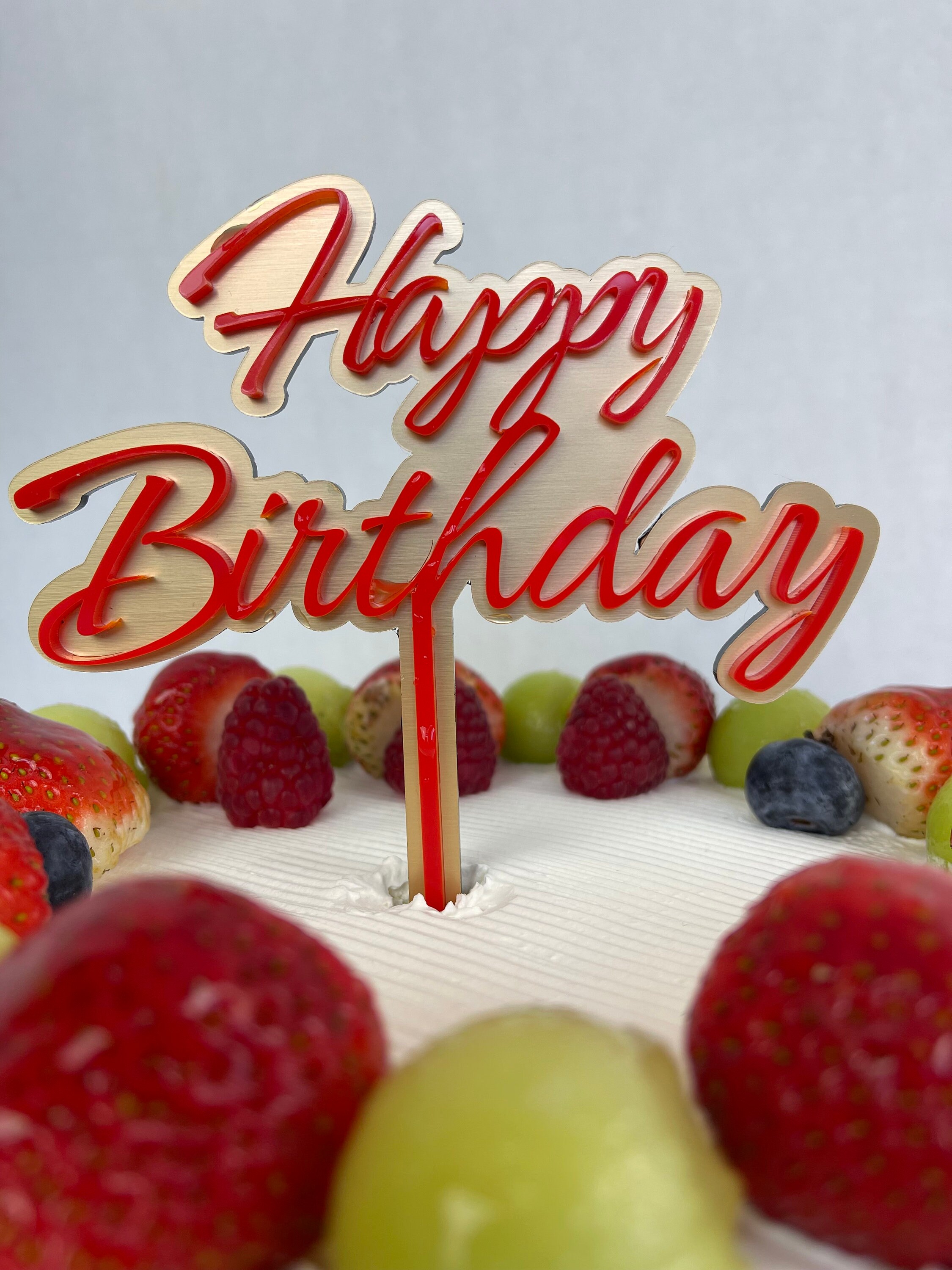 Happy Birthday 3D 49er's Gold &amp; Red Theme Acrylic Toppers - Etsy