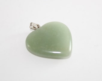 Green Jade Love Heart Pendant