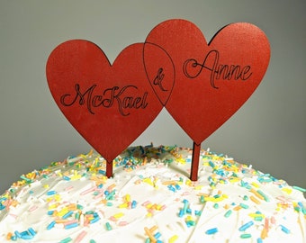 Wedding heart cake topper