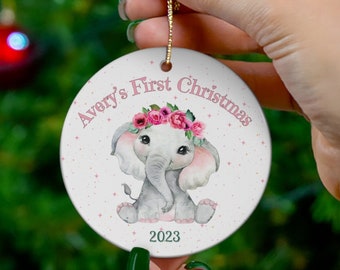 Baby's First Christmas Ornament, Personalized Ornament Name, Family Keepsake Ornament,2023 New Baby Girl Ornament,Personalized Baby Ornament