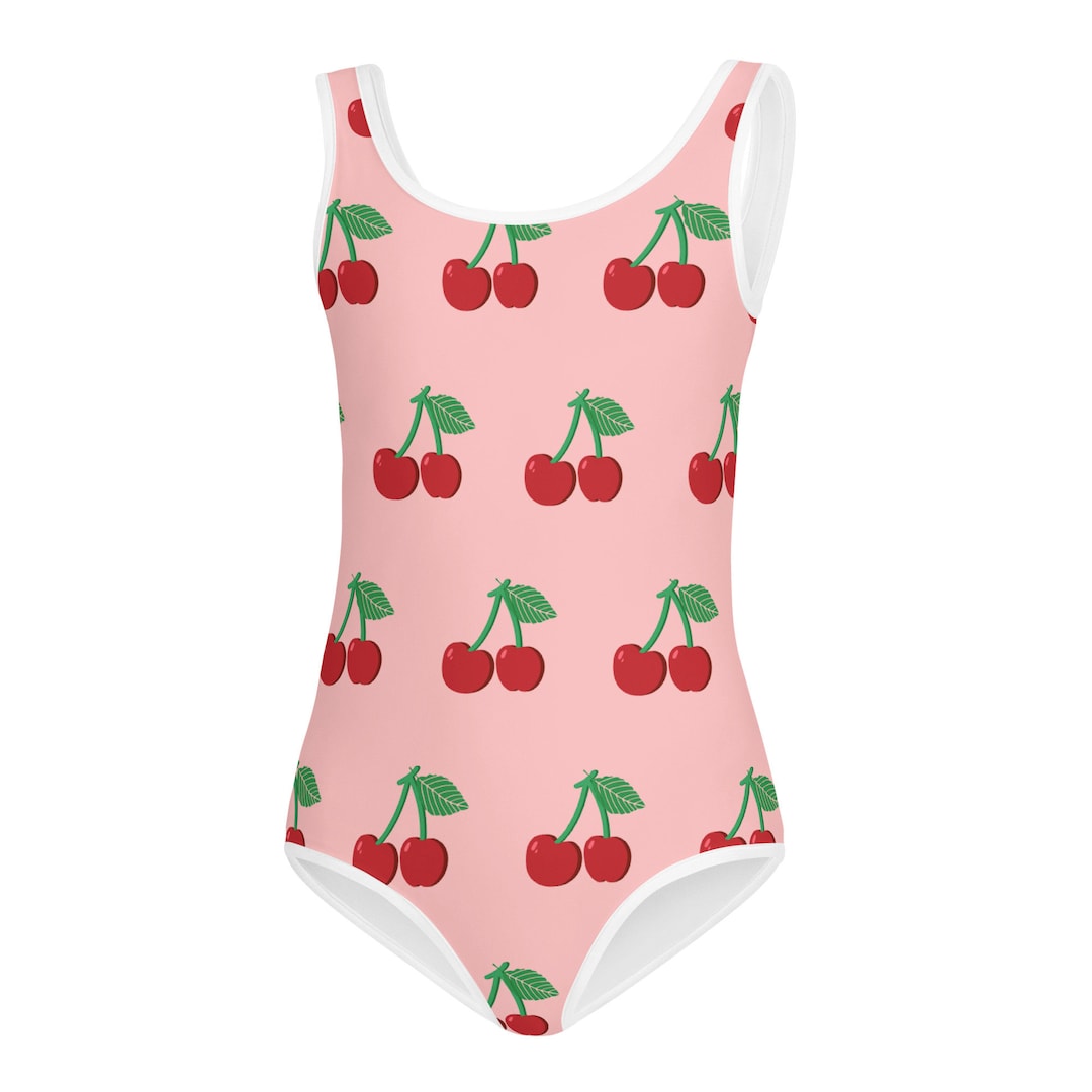 Cherry Bathing Suit/ Girls Cherry Swimsuit/ Toddler Cherry Pattern