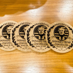 Trump Coasters, Trump Cork Coasters, MAGA, Trump 2024, Donald Trump Gag Gift, Funny Trump Gag Gift, Trump Supporter, Donald Trump Fight