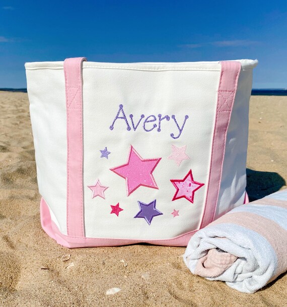 Personalized Kids Gym,beach,pool Tote Bag/girls Embroidered Star