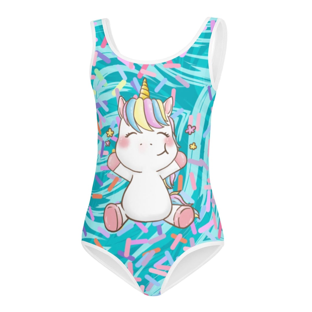 Unicorn Bathing Suit Girls Unicorn Colorful Swimsuit Toddler Unicorn Party Bathing Suit