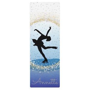 Girls Yoga Mat, Figure Skater Yoga/ Pilates Exercise Mat,Personalized Yoga Mat, Girls Dance Mat, Custom Gymnastics Mat, Fitness/ Workout mat