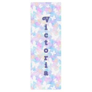 Esterilla de yoga para niños, esterilla de yoga/pilates con diseño de mariposa, esterilla de yoga personalizada, esterilla de baile para niñas, esterilla de gimnasia personalizada, esterilla de fitness, esterilla de yoga personalizada