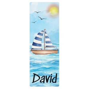 Kids Yoga Mat,Nautical / Sailboat Yoga/ Exercise Mat,Personalized Yoga Mat,Nursery/ Room Decor,Custom Karate Mat,Fitness Mat,Custom Yogi Mat