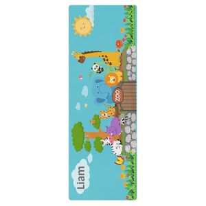 Esterilla de yoga para niños, esterilla de yoga o ejercicio para zoológico, esterilla de yoga personalizada, esterilla para guardería, esterilla personalizada, esterilla de ejercicio o fitness, esterilla de juego, esterilla de yoga personalizada
