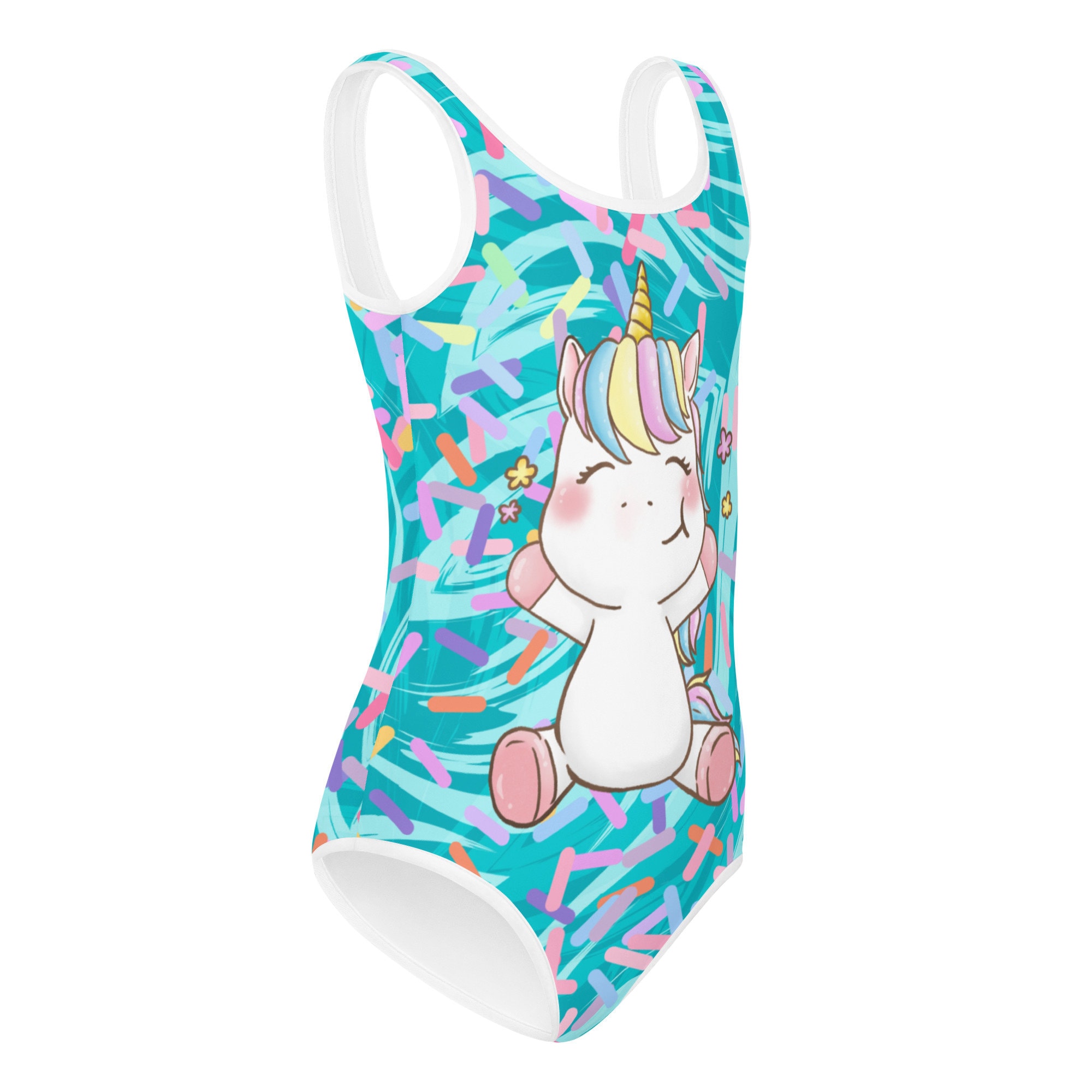 Unicorn Bathing Suit Girls Unicorn Colorful Swimsuit Toddler Unicorn Party Bathing Suit