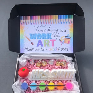 3D Printed Nameplate|Teacher Appreciation Gift |Teacher End of the Year Gift|Thank you for a Colorful Year|Desk Name Plate |Teacher Gift Set