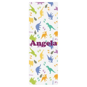 Kids Yoga Mat, Dino Yoga/ Pilates Exercise Mat, Personalized Yoga Mat, Girls Dance Mat, Custom Gymnastics Mat, Fitness Mat, Custom Yogi Mat