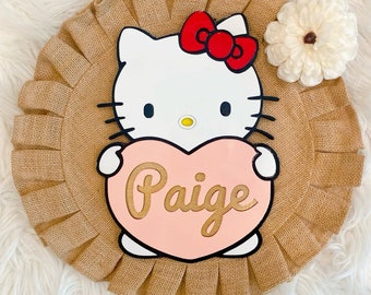 Hello Kitty Wood Name Sign/ Hello Kitty Wall Art/ Hello Kitty Door