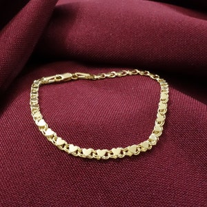 Baby Bracelet/ 14k Gold Girls Heart Bracelet/ 585 Solid Gold Girls Bracelet/ Gold Bracelet/ Baby Gift/ Children’s Gift/ Baptism Gift