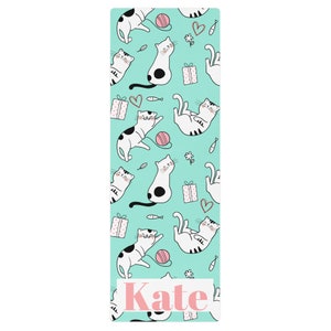 Kids Yoga Mat, Kitten Yoga/ Pilates Exercise Mat, Personalized Yoga Mat, Girls Dance Mat, Custom Gymnastics Mat, Fitness Mat,Custom Yogi Mat