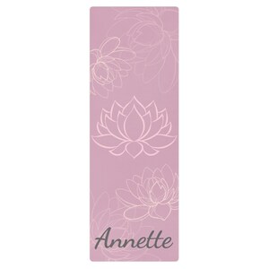 Girls Yoga Mat, Lotus Flower Yoga/ Pilates Exercise Mat, Personalized Yoga Mat, Girls Dance Mat, Custom Gymnastics Mat, Fitness/ Workout mat