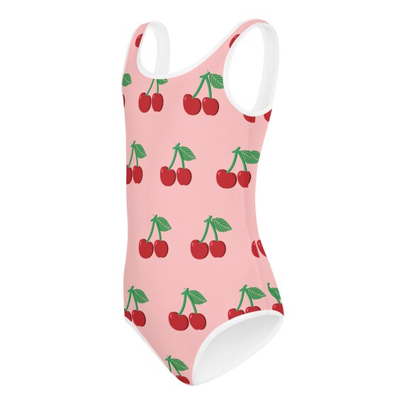 Cherry Bathing Suit/ Girls Cherry Swimsuit/ Toddler Cherry Pattern