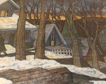 Signed, limited edition etching entitled Someday by Minnesota artists Larry Welo.