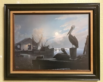 Windberg Limited Edition Signed Print "Pelicans Wharf"