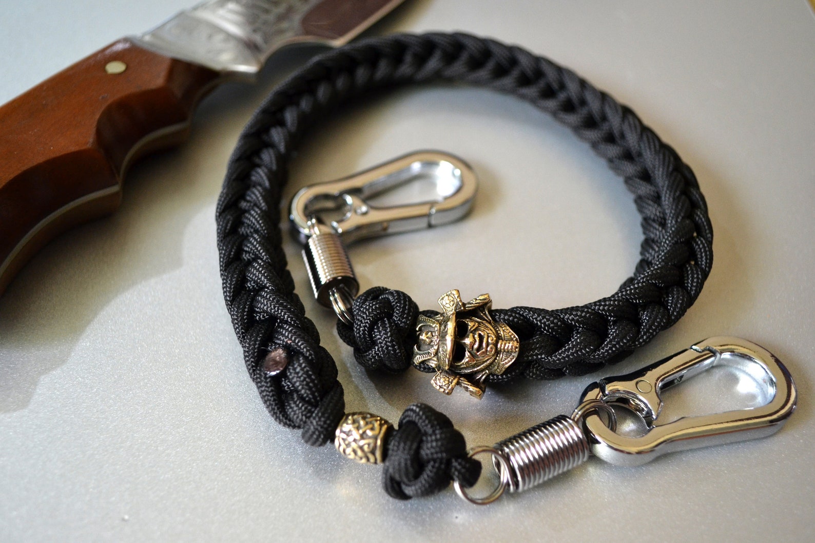 Wallet Jean chain with samurai brass bead jean paracord Etsy