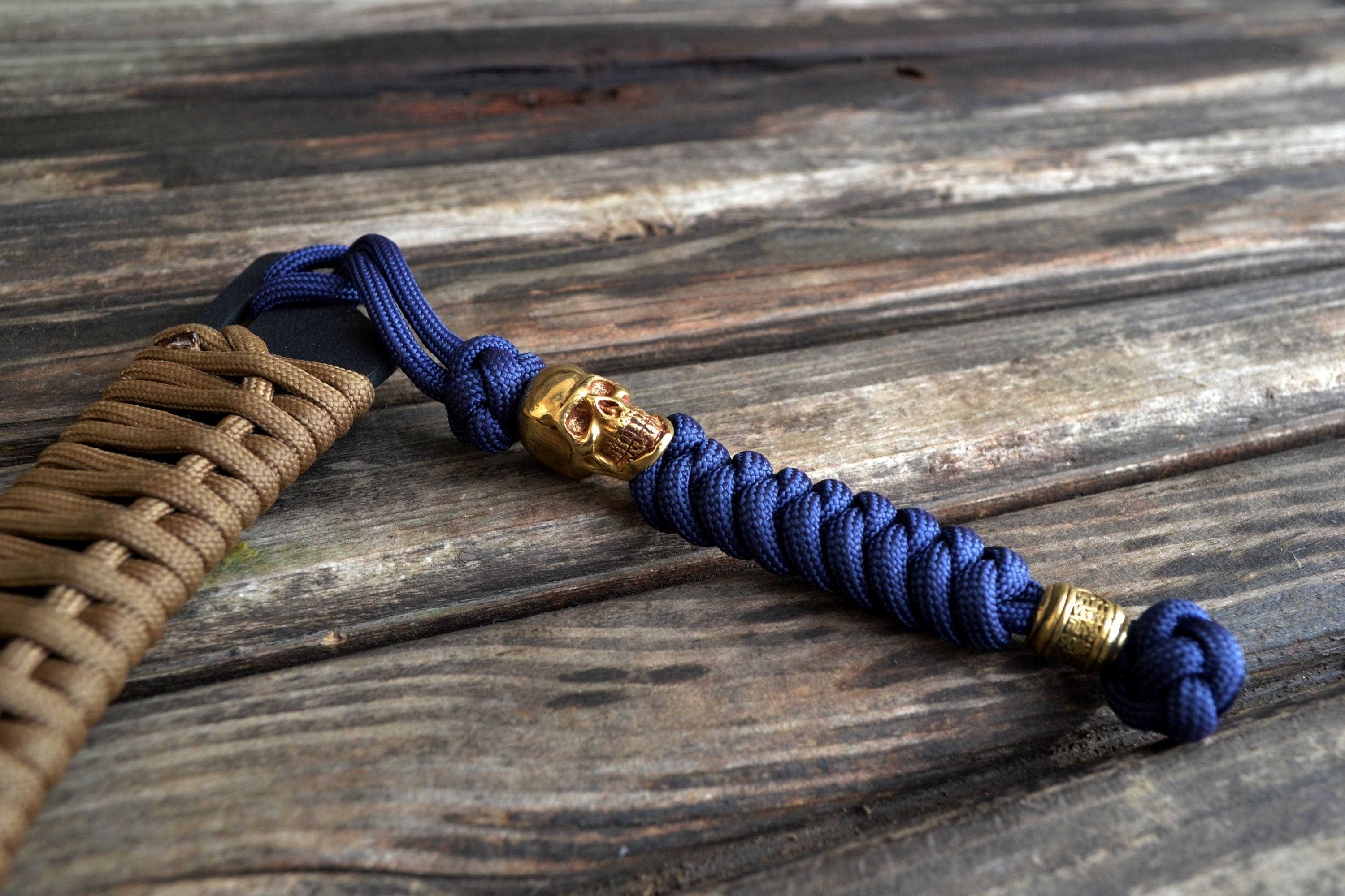 Knife lanyard/keychain with brass bead paracord lanyard Etsy