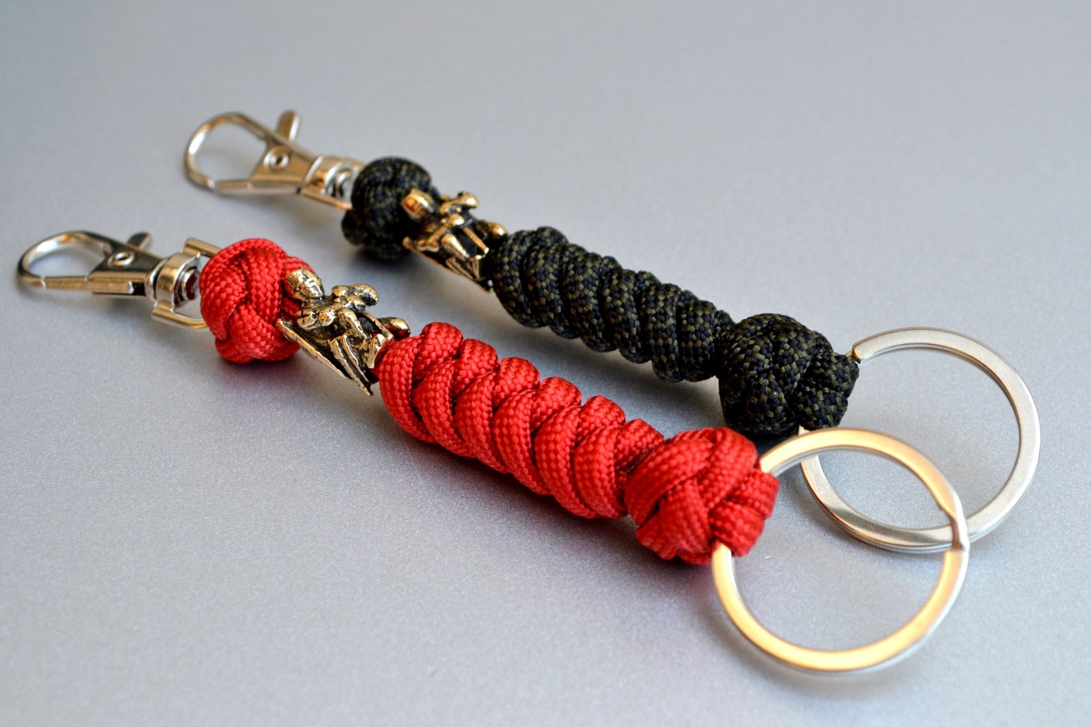 Men Key Chain With Templar Brass Bead Paracord Key Fob With Etsy