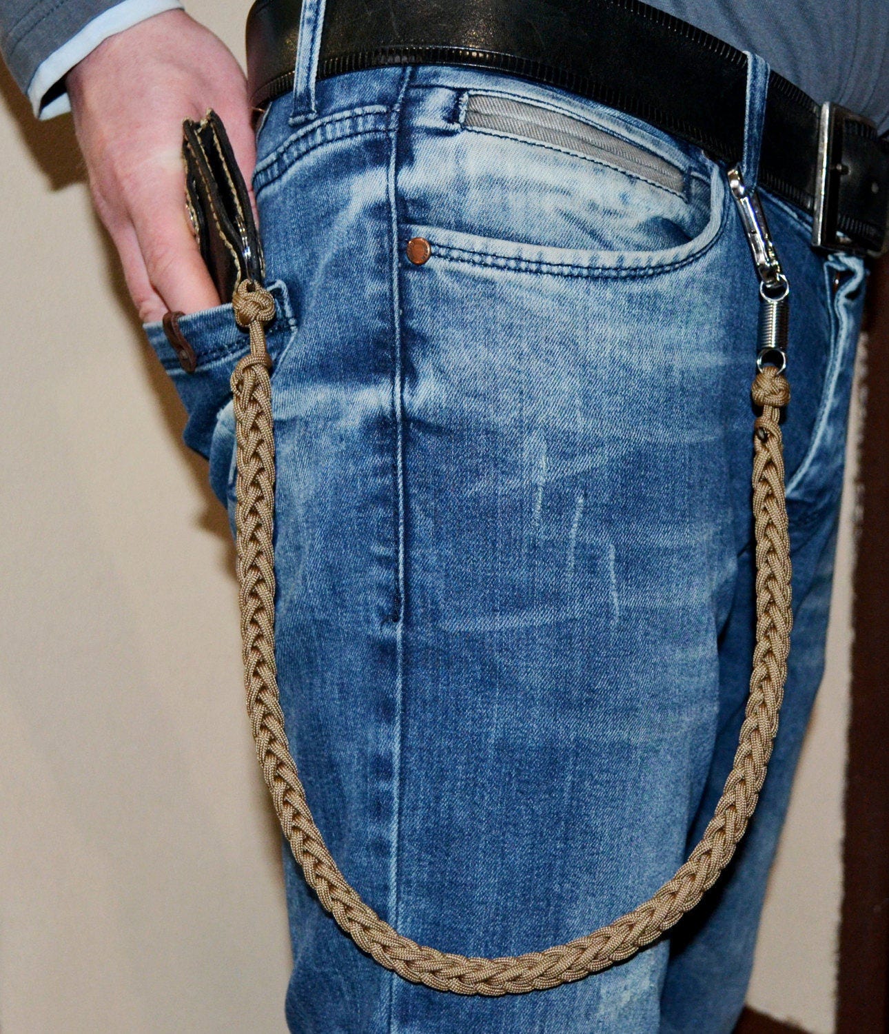 Wallet Paracord Chain/lanyard Brown Wallet Chain With Etsy Canada