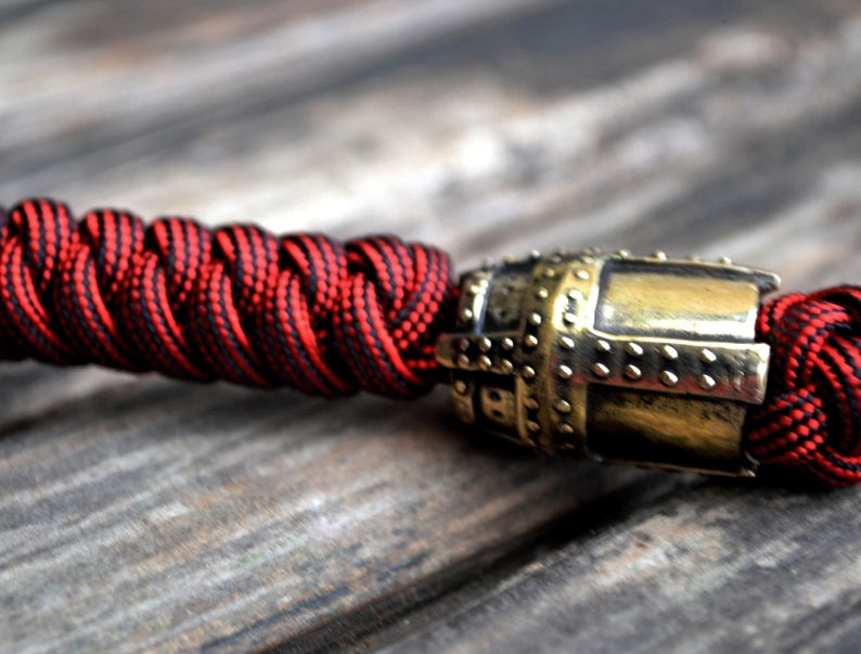 Knife Lanyard Paracord Knife Lanyard With Brass Bead Templar Etsy