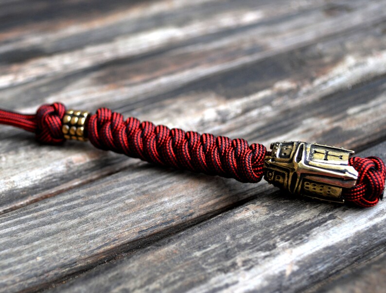 Knife Lanyard Paracord Knife Lanyard With Brass Bead Templar Etsy