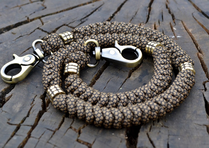 Paracord wallet chain key chain jean wallet chain with brass Etsy