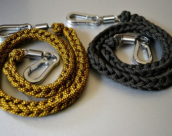 Paracord wallet/key chain with steel carabines, unique gift for men, biker&#39;s chain, Lanyard, keyring, stainless steel carabiner